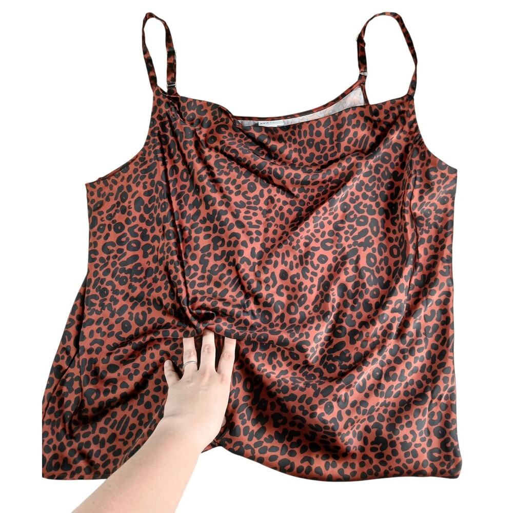 Ava & Viv Tank Top Shirt Womens 3X Plus Brown Animal Print Sleeveless Target NWT